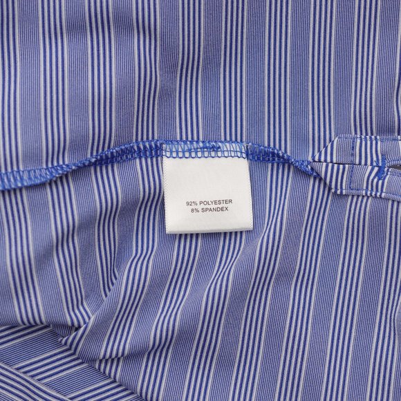Peter Millar Summer Comfort Noble Performance Golf Polo - Blue Striped - Size XL - Picture 6 of 7